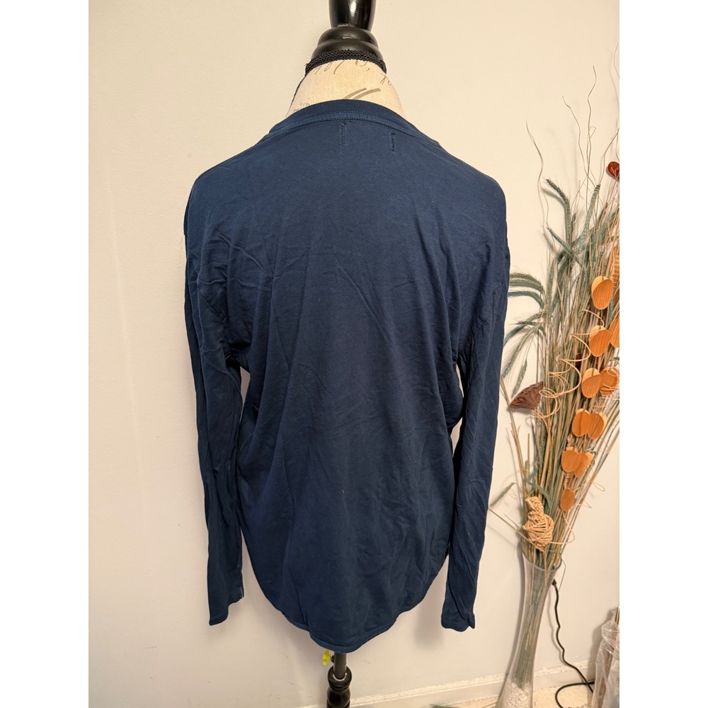 M. Singer‎ Mens XL Navy Blue Long Sleeve Cotton Crew Neck Tee Shirt  USA